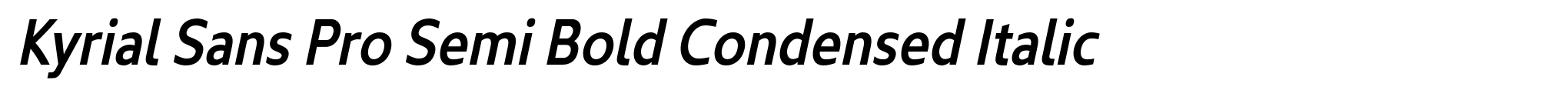 Kyrial Sans Pro Semi Bold Condensed Italic image